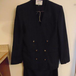 Vintage 90s Woman's Kasper for ASL Suit, Jacket and Skirt, Color Black, Size 8